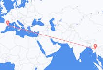 Flyg från Loikaw (regionhuvudort i Burma), Myanmar (Burma) till Barcelona, Spanien