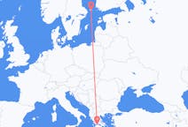 Flyreiser fra Patras, Hellas til Mariehamn, Åland