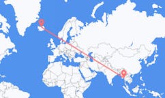 Flyreiser fra Mawlamyine, Myanmar (Burma) til Akureyri, Island
