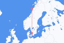 Loty z Sandnessjøen, Norwegia z Kopenhaga, Dania
