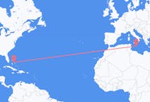 Flyreiser fra North Eleuthera, Bahamas til Malta, Malta