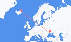 Flights from the city of Kherson, Ukraine to the city of Egilsstaðir, Iceland