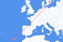 Loty z Karlskrony, Szwecja z Funchal, Portugalia