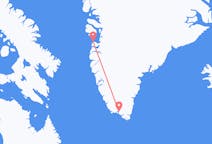 Voli da Narsaq, Groenlandia ad Aasiaat, Groenlandia