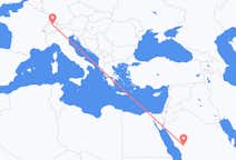 Flyg från Medina, Saudiarabien till Zürich, Schweiz