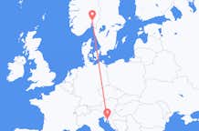 Flyg från Rijeka, Kroatien till Oslo, Norge