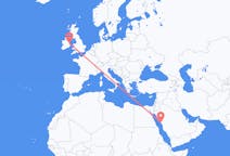 Flyreiser fra Yanbu, Saudi-Arabia til Dublin, Irland