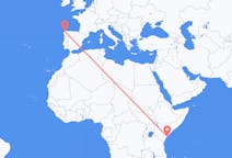케냐 라무에서 출발해 스페인 라코루냐까지(으)로 가는 항공편
