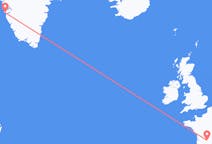 Flyg från Brive-la-Gaillarde, Frankrike till Nuuk, Grönland