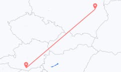 Flyg från Klagenfurt, Österrike till Lublin, Polen
