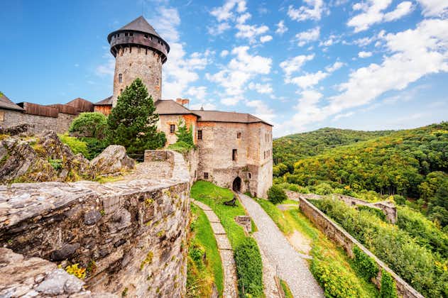 Photo of Castle Sovinec, Eulenburg, robust medieval fortress, one of the largest in Moravia, Czech republic.