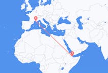 Flüge von Balbala, Dschibuti nach Marseille, Frankreich
