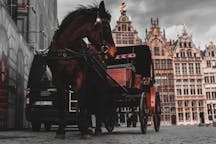 Turer med häst och vagn i Venedig, Italien