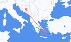 ボスニア・ヘルツェゴビナのから モスタル、ギリシャのへ サントリーニ島フライト