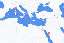 出发地 沙特阿拉伯出发地 延布目的地 法国阿雅克肖的航班
