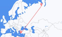 Flights from Salekhard, Russia to Rhodes, Greece