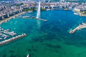Geneva By E Bike UN 호수와 분수
