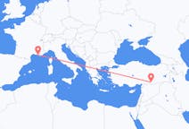 フランスのマルセイユからから、トルコのシャンルウルファまでのフライト