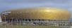 A panoramic view on a Gdansk Stadium, the Polsat Plus Arena Gdańsk. Selected focus.