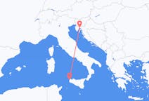Flyreiser fra Rijeka, Kroatia til Trapani, Italia