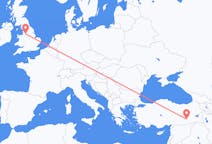 出发地 土耳其从 迪亚巴克尔前往英格兰的曼徹斯特的航班