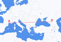 Flyreiser fra Mineralnye Vody, Russland til Montpellier, Frankrike