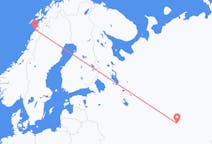 Vols depuis la ville de Nijnekamsk vers la ville de Bodø