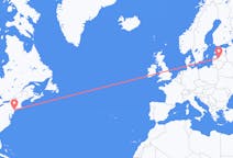 Flights from the city of New York to the city of Riga