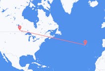 Flyreiser fra Winnipeg, til Terceira