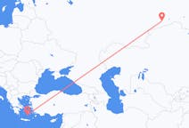 Fly fra Kurgan, Kurgan Oblast til Santorini