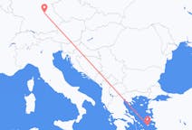 Vluchten van Neurenberg, Duitsland naar Ikaria, Griekenland