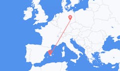 Flights from Palma de Mallorca in Spain to Leipzig in Germany