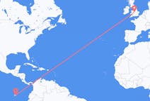 Flights from Baltra Island, Ecuador to Birmingham, England