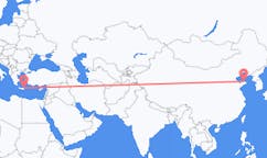 Flyreiser fra Yantai, Kina til Sitia, Hellas