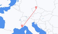Flyg från Monaco, Monaco till Prag, Tjeckien