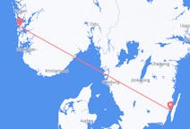 Vols depuis la ville de Kalmar vers la ville de Stord (île)