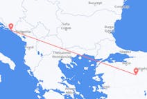 Vluchten van Dubrovnik, Kroatië naar Kutahya, Turkije