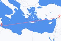 Loty z Dżerba, Tunezja z Gaziantep, Turcja