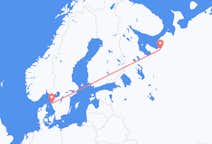 Vols depuis la ville d'Arkhangelsk vers la ville de Göteborg