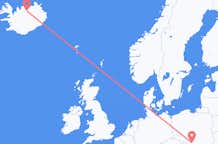 Flug frá Katowice, Póllandi til Akureyrar, Íslandi