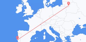 Flyg från Litauen till Portugal