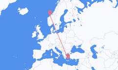 Flights from Kristiansund, Norway to Santorini, Greece