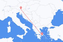 オーストリアのクラーゲンフルトからから、ギリシャのアテネまでのフライト
