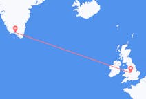 Flyrejser fra Birmingham, England til Narsaq, Grønland