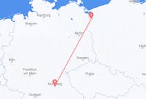 Flyrejser fra Stettin, Polen til Nürnberg, Tyskland