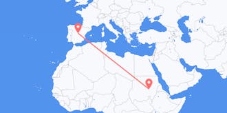 Flyg från Sudan till Spanien