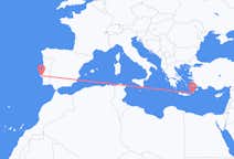 Flyreiser fra Kasos, Hellas til Lisboa, Portugal
