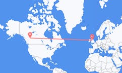 Flyreiser fra Dawson Creek, Canada til Manchester, England