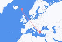 出发地 法罗群岛出发地 索尔瓦古尔目的地 希腊圣托里尼的航班