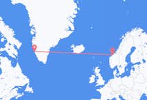 出发地 挪威克里斯蒂安松目的地 格陵兰努克的航班
